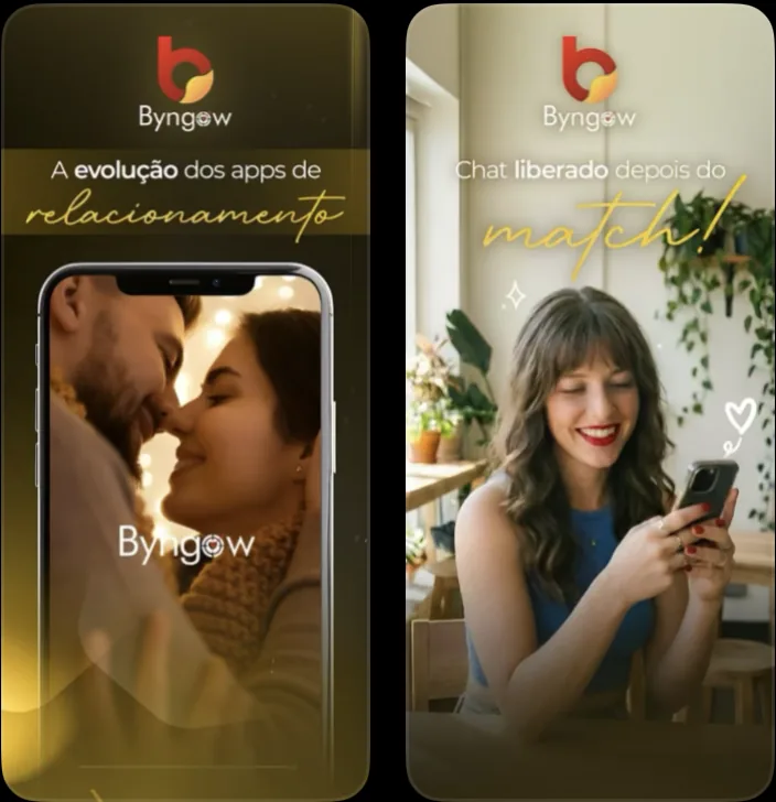 Telas do app Byngow